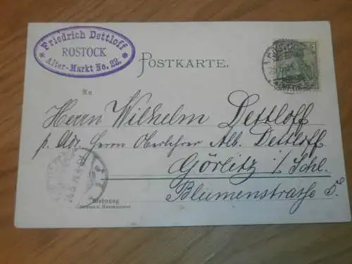 alte AK - Rostock , 1904 , Litho , Stempel , Ansichtskarte !!!