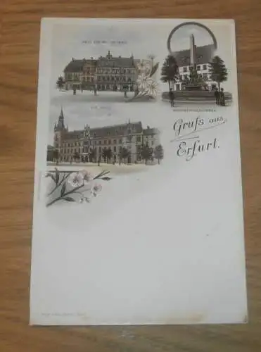 alte AK - Erfurt , ca. 1900 , Litho , Ansichtskarte !!!