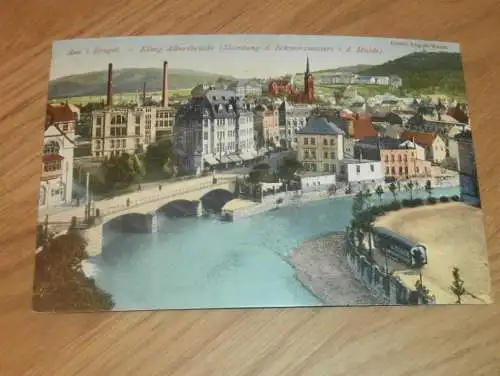 alte AK - Aue i. Erzgebirge , ca. 1920 , König Albertbrücke , Ansichtskarte !!!