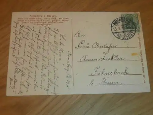 alte AK - Annaberg i. Erzgebirge , 1915 , Rodelbahn - Ruschelbahn , Buchholz !!