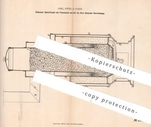 original Patent - Abel Pifre , Paris , Frankreich , 1884 , Stehender Dampfkessel | Kessel , Wasserkessel , Dampkmaschine