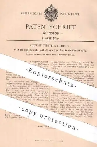 original Patent - August Tieste , Herford , 1900 , Bierglasuntersatz | Bierglas - Untersatz | Bier , Gastronomie !!