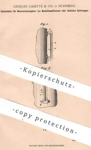 original Patent - Georges Carette & Co. Nürnberg , 1900 , Wasserstandsglas an Modell Dampfkessel | Spielzeug , Modellbau