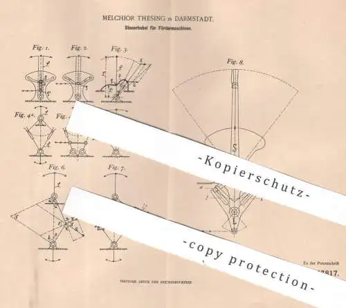 original Patent - Melchior Thesing , Darmstadt , 1899 , Steuerhebel für Fördermaschinen | Hebezeug , Förderung , Hebel