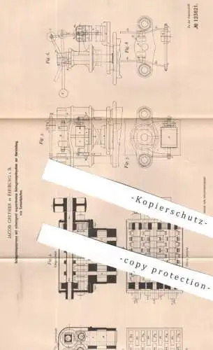 original Patent - Jacob Grether , Freiburg / Bayern | 1899 | Schlagstempelpresse | Presse , Pressen , Zement , Beton