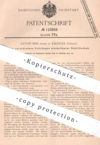 original Patent - Anton Kiss , Kalocsa , Ungarn , 1900 ,  größenverstellbarer Schlittschuh | Schlittschuhe , Wintersport