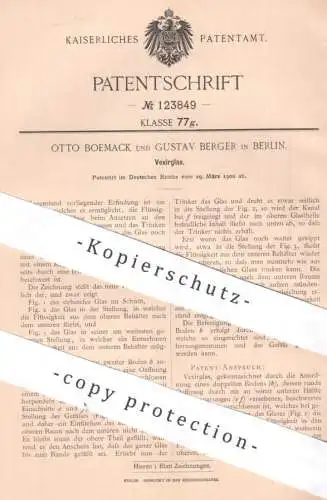 original Patent - Otto Boemack , Gustav Berger , Berlin , 1900 , Vexierglas | geformtes Glas , Trinkglas , Gläser !!