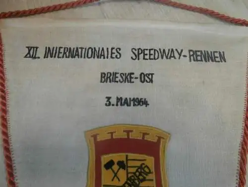 großer Wimpel Speedway Senftenberg - Brieske , 3.5.1964 , international , ADMV , DDR , Motorsport , Rennsport !!