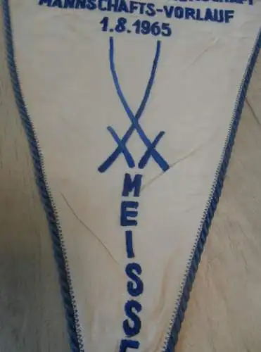 großer Wimpel Speedway Weltmeisterschaft Meissen 1.8.1965 , gestickt , ADMV , DDR , Motorsport , Rennsport !!!