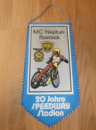 Wimpel , MC Neptun Rostock , 20 Jahre Speedway Stadion , ADMV , DDR , Motorsport , Rennsport !!!