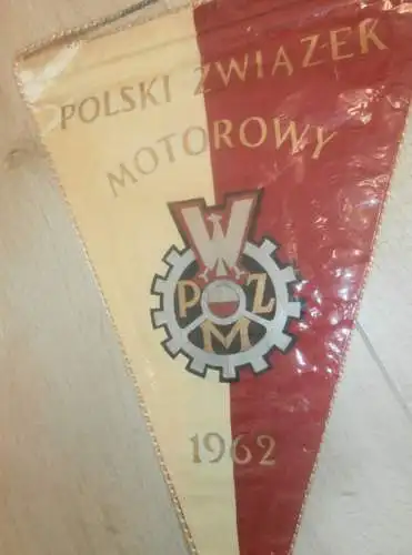 Wimpel Polski Zwiazek Motorowy 1962 , PMZ , Speedway , Motorsport , Rennsport !!