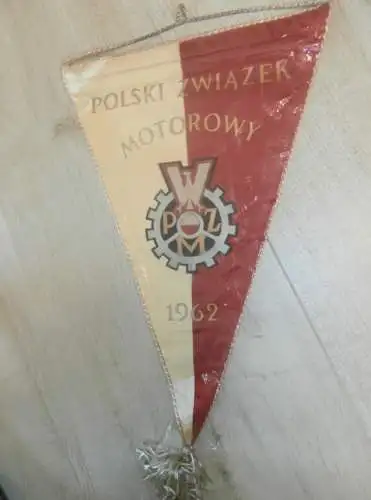Wimpel Polski Zwiazek Motorowy 1962 , PMZ , Speedway , Motorsport , Rennsport !!