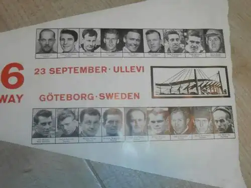 Speedway Wimpel , WM Finale 23.9.1966 in Göteborg , mit Fahrern , Motorsport !!