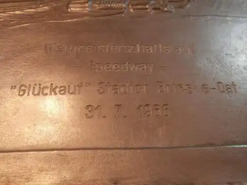 Ehrentafel Speedway Weltmeisterschaft Brieske - Senftenberg 31.7.1966 , DDR , VEB , Tagebau , Motorsport , Rennsport !!