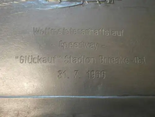 Ehrentafel Speedway Weltmeisterschaft Brieske - Senftenberg 31.7.1966 , DDR , VEB , Tagebau , Motorsport , Rennsport !!