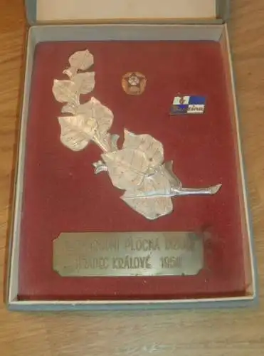 alte Plakette / Medaille , int. Motorradrennen Hradec Králové 1959 , Speedway , CSSR , Motorsport , Rennsport !!!