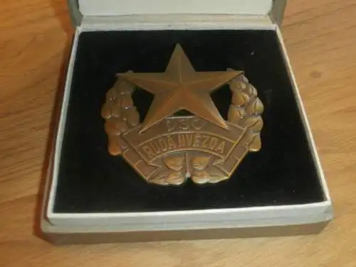 alte Plakette / Medaille , DSO Ruda Hvezda / Roter Stern , Speedway , CSSR , Motorsport , Rennsport !!!