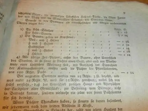 Mecklenburg - Schwerin 13.03.1819 , Kosten und Preise für Lehen / Güter , Löhne der Arbeiter  !!!