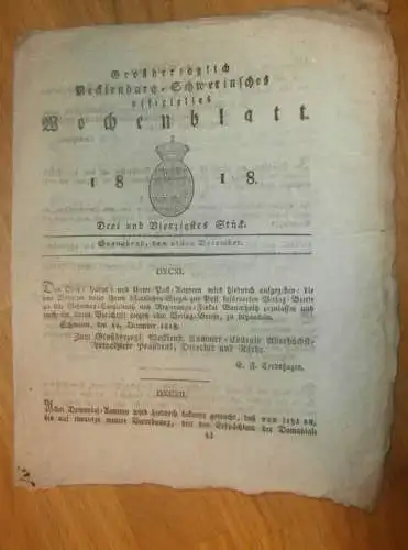 Mecklenburg - Schwerin 26.12.1818 , Postsiegel , Hof-Chirurgius zu Ludwigslust , russische Truppen !!