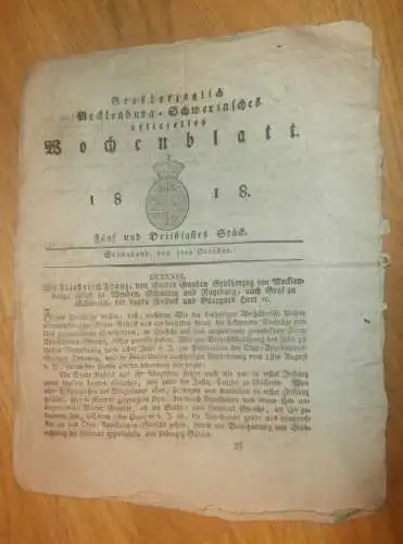 Mecklenburg - Schwerin 3.10.1818 , Juden in Gemeinden ,Markt in Crivitz ,Jagdjunker in Dargun ,Gut Gneven , Poischendorf