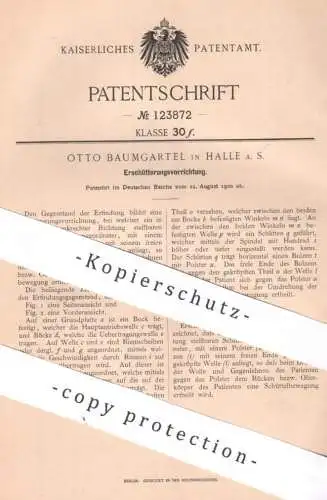 original Patent - Otto Baumgartel , Halle / Saale , 1900 , Erschütterungsvorrichtung | Medizin , Krankenhaus , Chirurgie