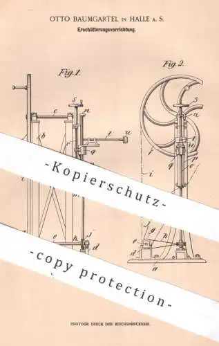 original Patent - Otto Baumgartel , Halle / Saale , 1900 , Erschütterungsvorrichtung | Medizin , Krankenhaus , Chirurgie