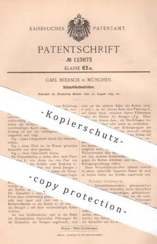 original Patent - Carl Miersch , München , 1899 , Schaufelkettentreiber für Schiffe | Schaufelketten , Schiff , Boot !!