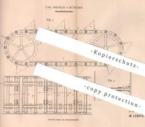 original Patent - Carl Miersch , München , 1899 , Schaufelkettentreiber für Schiffe | Schaufelketten , Schiff , Boot !!