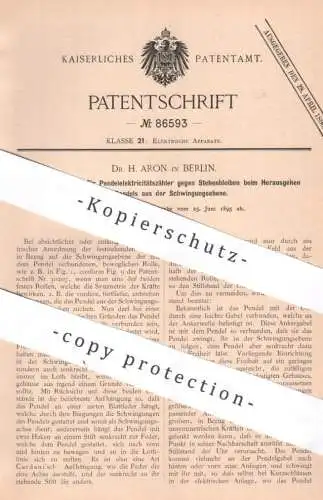 original Patent - Dr. H. Aaron , Berlin , 1895 , Schutz für Pendelelektrizitätszähler | Stromzähler , Strom , Elektrik !