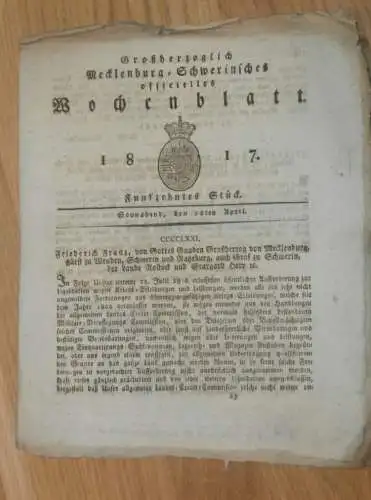 Mecklenburg - Schwerin 12.04.1817 , Kriegs-Erleidungen , Räuber-Bande  , Anführer der Jude Salomon Glaßberg , Manderow !