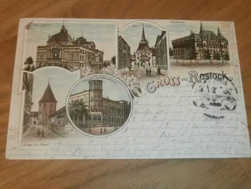 alte AK - Rostock , 1896 , Litho , Ansichtskarte !!