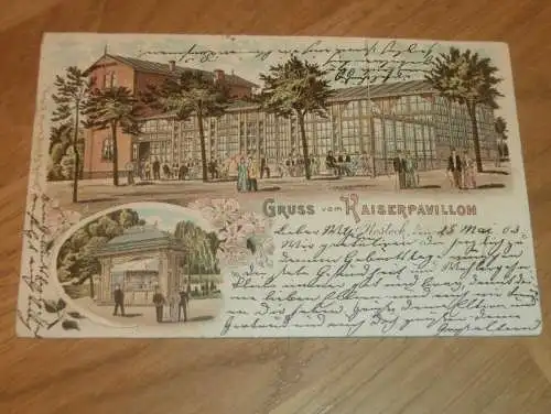 alte AK - Rostock , 1903 , Kaiserpavillon , Ansichtskarte !!