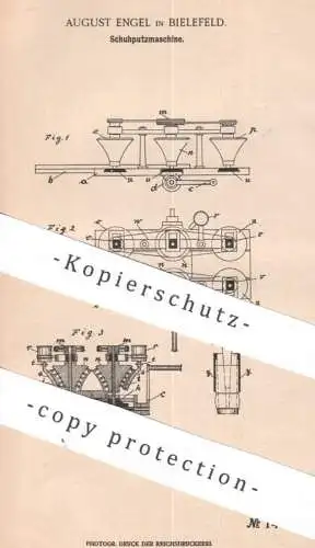 original Patent - August Engel , Bielefeld , 1902 , Schuhputzmaschine | Schuhe putzen | Bürsten - Maschine