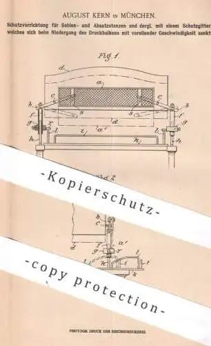 original Patent - August Kern , München | 1902 | Schutz für Sohlenstanzen , Absatzstanzen | Sohle , Schuhe , Schuster