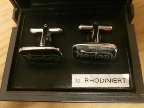 NORTON Motorcycles - Manschettenknöpfe , Abzeichen , ca. 70er Jahre , Motorrad , RAR !!!