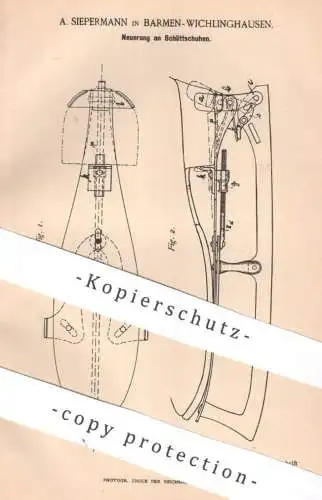 original Patent - A. Siepermann , Barmen / Wichlinghausen | 1887 | Schlittschuh | Schlittschuhe | Schuhe , Sport !!