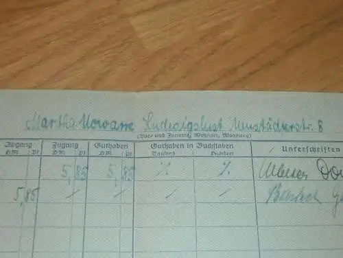 altes Sparbuch Ludwigslust , 1952 , Martha Nowarre in Ludwigslust i. Mecklenburg , Sparkasse , Bank
