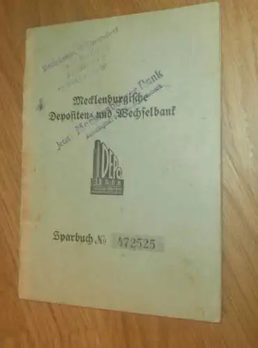altes Sparbuch Schwerin , 1944 - 28. April 1945 , Gerhard Rempel in Wismar i. Mecklenburg , Sparkasse , Bank