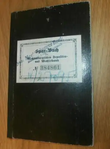 altes Sparbuch Wittenburg , 1933 - 1943 , Hertha Hinzmann in Helm b. Bobzin , Mecklenburg , Sparkasse , Bank