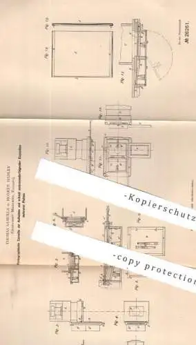original Patent - Thomas Samuels , Monken Hadley , Middlesex , England | 1883 | Photographische Cassette | Kamera Foto
