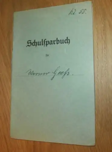 altes Sparbuch Wismar , 1937 - 1938 , Werner Geefs in Bad Kleinen i. Mecklenburg , Horst Wessel Schule , Sparkasse