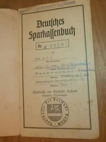 altes Sparbuch Warnemünde , 1947 - 1968 , Uwe Bär in Rostock Warnemünde i. Mecklenburg , Elmenhorst  Sparkasse , Bank !!