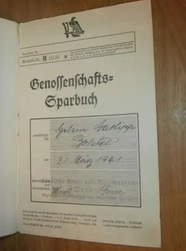 altes Sparbuch Borstel b. Stendal , 1941 - Mai 1945 , Helena Garlipp in Borstel b. Stendal , Sparkasse , Bank !!