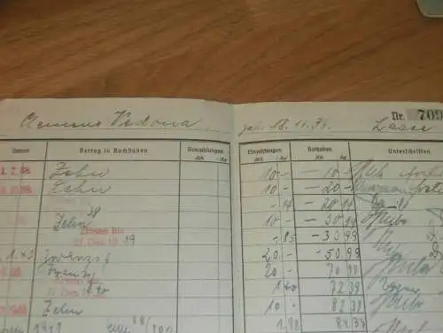 altes Sparbuch Bützow , 1938 - 1945 , Clemens Vedona in Laase i. Mecklenburg , Sparkasse , Bank !!