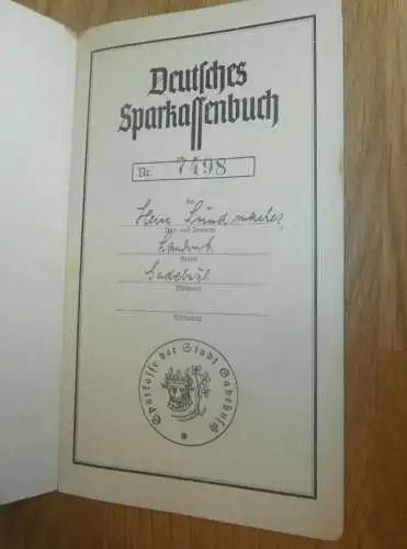 altes Sparbuch Gadebusch ,1943 - 1945 , Landwirt Hein Sundmacher in Gadebusch i. Mecklenburg , Sparkasse , Bank !!