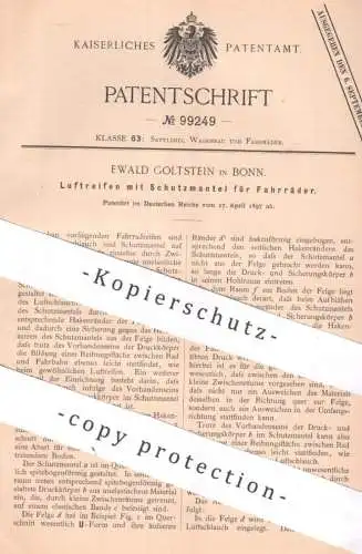 original Patent - Ewald Goltstein , Bonn | 1897 | Luftreifen mit Schutzmantel für Fahrräder | Reifen | Fahrrad , bicycle