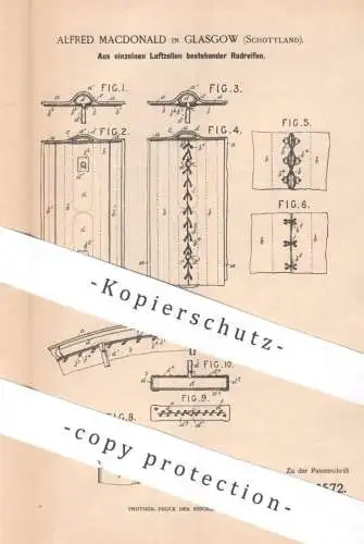 original Patent - Alfred Macdonald , Glasgow , Schottland | 1894 | Radreifen | Reifen | Fahrrad , Fahrräder , bicycle