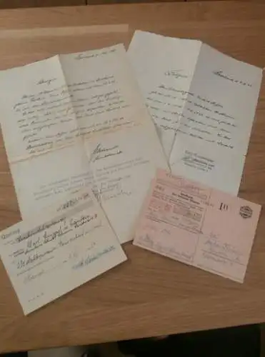 Dokumente Gadebusch / Wismar i. Mecklenburg , 1944 - 1954 , Veelböken , Knüppel , Friedrich Stoffer , Karl Neumeister !!