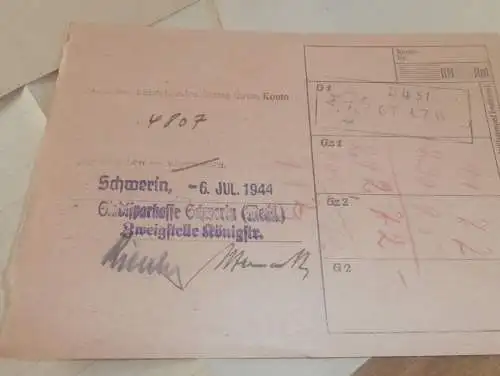 Dokumente Gadebusch / Wismar i. Mecklenburg , 1944 - 1954 , Veelböken , Knüppel , Friedrich Stoffer , Karl Neumeister !!