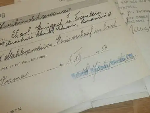Dokumente Gadebusch / Wismar i. Mecklenburg , 1944 - 1954 , Veelböken , Knüppel , Friedrich Stoffer , Karl Neumeister !!